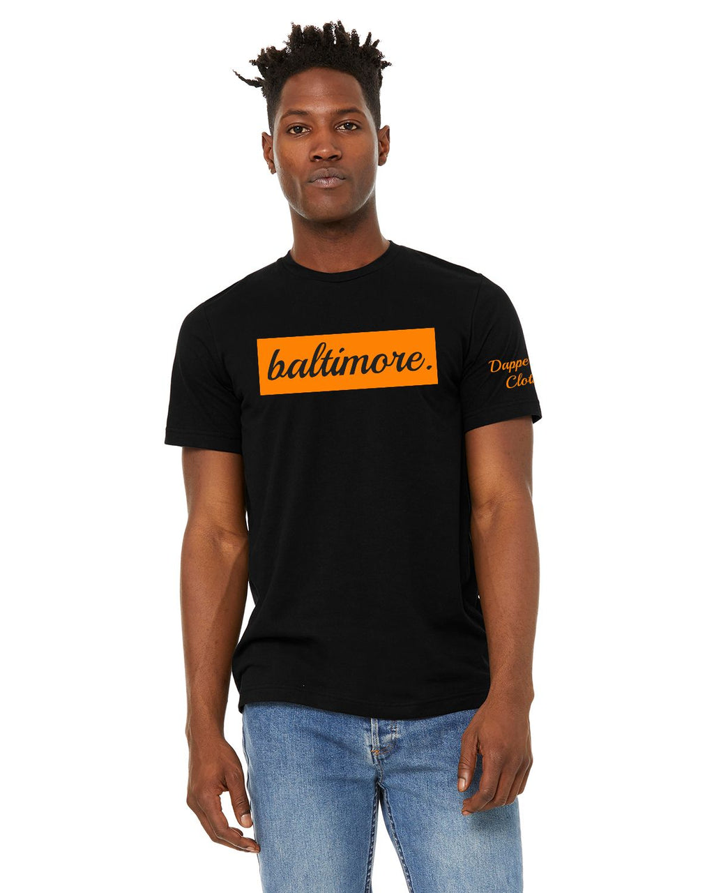 "baltimore." Cities Tee (Orange/ Black)